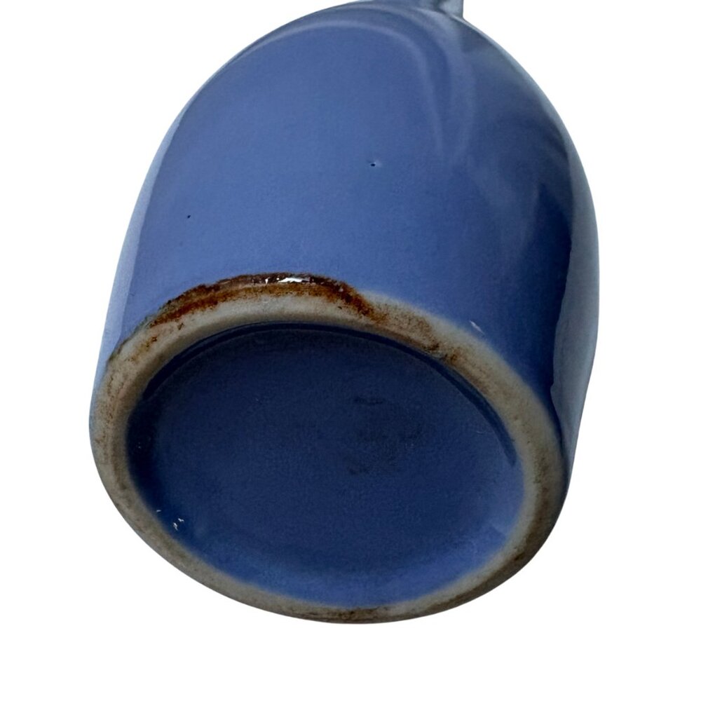 Glossy Blue Ceramic Vase – 7" Tall, Minimalist Elegance - Picture 6 of 7